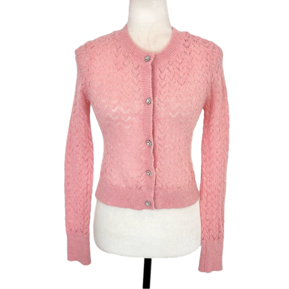 Zara pink pointelle cardigan